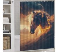 POLIUAWS Horse in A Desert Storm Quick Drying Proof Resistant Bathroom Curtains Modern Art for Bathroom Bathtub Apartment Decor 64.17x70.87Inch（163x180cm）
