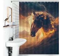 POLIUAWS Horse in A Desert Storm Thicken Durable Polyester Soft Fabric Hotel Shower Curtain for Toile Bathroom Dorm 53.54x70.87Inch（136x180cm）
