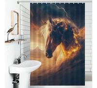 POLIUAWS Horse in A Desert Storm Waterproof Polyester Fabric Bathroom Curtains Modern Art for Bathroom Wet Room 46.85x70.87Inch（119x180cm）