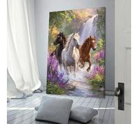 POLIUAWS Horses in Motion Nature's Grace Living Room Canvas Wall Art Animal Lovers Wall Canvas for Teens Girl Women Living Room Decoration 24x36inch(60x90cm)