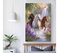 POLIUAWS Horses in Motion Nature's Grace Wall Pictures Living Room Animals Wall Decoration Living Room & Bathroom Decor 08x12inch(20x30cm)