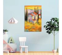 POLIUAWS Houses near The Mountains Wall Art Motivational Posters Canvas Prints Painting Picture Artwork Living Room Office Wall Decor 20x30inch(50x75cm)