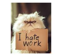 POLIUAWS I Hate Work DIY Diamond Art Kits Adults for Home Wall Decor Relaxing Fun 5D DIY Full Drill Accessories Tools Kit 16"x20"