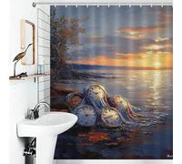 POLIUAWS Impressionist Inspired Persistence of Memory 100% Polyester Fabric Washable Bath Curtains for Shower for Toile Bathroom Dorm 56.30x70.87Inch（143x180cm）