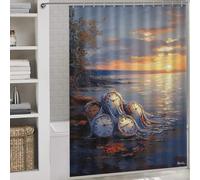 POLIUAWS Impressionist Inspired Persistence of Memory Anti-Mould Proof Resistant Waterproof Polyester Fabric Decor Bath Curtains for Travel Trailer 64.17x70.87Inch（163x180cm）