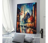 POLIUAWS Istanbul Streets Art Poster Print-denoise-denoise Wall Art Poster Scroll Canvas Painting Picture Living Room Decor Home 24x36inch(60x90cm)