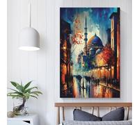 POLIUAWS Istanbul Streets Wall Art Canvas Living Room Bedroom Wall Decor Painting Living Room Kitchen Birthday Gifts Women 20x30inch(50x75cm)