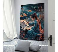 POLIUAWS Japanese Girl Lettering Poster Decorative Canvas Posters Wall Art Room Decor Modern Aesthetic Poster Supplies Home Decoration 24x36inch(60x90cm)