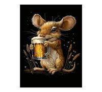 POLIUAWS Jerboa Beer DIY Diamond Art Kits Adults for Leisure Time DIY Full Round Drill Tools Kit Bead 12"x16" Diamond Painting