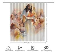 POLIUAWS Jesus Feeding The Poor Bath Shower Curtains Mildew Thicken Durable Polyester Hilarious Bath Curtain for Bathroom Wet Room 64.17x70.87Inch（163x180cm）