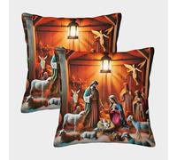 POLIUAWS Jesus - Religion Pillowcase for Hair And Skin Cute Pattern Pillow Cover Envelope Pillow Case Set of 2 Soft And Cozy Abstract Pillowcase 45x45cm