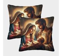 POLIUAWS Jesus - Religion Zipper Pillow Case Polyester Pillow Case Machine Washable Pillow Protectors 40x40cm Pillows Not Included