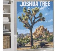 POLIUAWS Joshua Tree National Park Shower Curtains Set with 12 Hooks 100% Polyester Fabric Washable Shower Curtains Mould Proof for Bathtub Shower Stall 69.69x70.87Inch（177x180cm）
