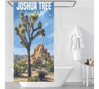 POLIUAWS Joshua Tree National Park Shower Curtains Set with 12 Hooks Daily Household Stylish Washable Anti-Mould Proof Resistant for Kids Women Men 35.43x70.87Inch（90x180cm）