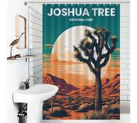 POLIUAWS Joshua Tree Shower Curtains Set with 12 Hooks Waterproof Polyester Fabric Bath Shower Curtains Mildew for Toile Bathroom Dorm 46.85x70.87Inch（119x180cm）