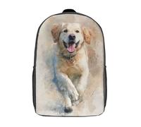 POLIUAWS Joyful Golden Run Backpacks Kids School Backpack School Bag 3D Printed School Bag for Boys Elementary And Middle School Students 17inch