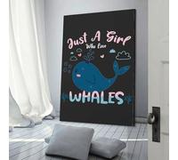 POLIUAWS Just A Girl Who Love Whale Art Canvas Paintings On The Wall Art Posters And Prints Hand to Hand Art Pictures Poster Home Decor20x30inch(50x75cm)