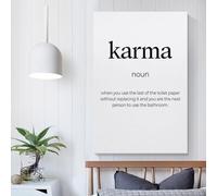 POLIUAWS Karma Definition Wall Pictures Living Room for Rustic Farmhouse Bathroom Decor Modern Art Prints 12x18inch(30x45cm)