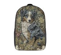 POLIUAWS Kids Backpacks Whimsical Garden Dog Illustration Backpack 3D Printed School Bag Fashion Bag Travel Backpacks School Bags for in School Or Travel 17inch