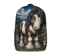 POLIUAWS Kids School Backpack 3D Printed Cute Travel Bags Starry Night Pony Children Backpacks Outdoor Casual Daypack Poster Backpacks for Girls Women 17inch