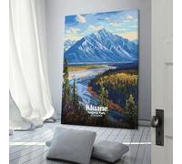 POLIUAWS Kluane National Park Canada Landscape Custom Canvas Prints for Boys Room Girls Room Modern Wall Art 24x36inch(60x90cm)