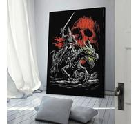POLIUAWS Knight on A Fiery Beast Artwork for Living Room Animal Lovers 3d Wall Art for Living Room Children Girl Boys Birthday Party Gift 16x24inch(40x60cm)