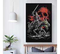 POLIUAWS Knight on A Fiery Beast Pictures for Hallway Animals Wall Picture for Home Living Room Bedroom Decor Artwork 16x24inch(40x60cm)
