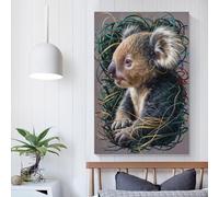 POLIUAWS Koala in Green And Gold Cover Canvas Poster Wall Room Wall Decor Set Art Decorative Painting Bedroom Painting Posters 20x30inch(50x75cm)