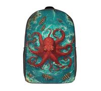 POLIUAWS Kraken's Wrath Sea Chaos School Backpack 3D Printed Children's Backpacks Bag Bookbag for Kids Boy Girl Book Bags Kids School Bag Travel Rucksacks 17inch