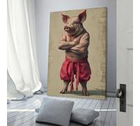 POLIUAWS Kung Fu Master Pig Meme Poster Canvas Wall Art Poster Decorative Modern Home Print Picture Artworks Posters Art Canvas Prints 12x18inch(30x45cm)