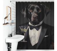 POLIUAWS Labrador Retrievers Dog Anti-Mould Proof Resistant Quick Drying Proof Resistant Bath Curtains for Shower for Bathroom Wet Room 56.30x70.87Inch（143x180cm）