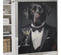 POLIUAWS Labrador Retrievers Dog Modern Polyester Water Repellent with Hooks Waterproof Fabric Shower Curtain Anti Mould for Home Bathroom Toile Hotel Decor 69.69x70.87Inch（177x180cm）