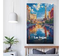 POLIUAWS Las Vegas USA Travel Living Room Wall Art Wall Decor Ready to Hang for Bathroom Toilet Decor Living Wall 24x36inch(60x90cm)