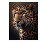POLIUAWS Leopard AI Generative DIY Diamond Art Kits Adults for Leisure Time DIY Gem Art Craft Set 12"x16" Diamond Painting