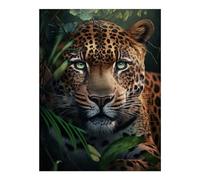 POLIUAWS Leopard Generative AI DIY Diamond Art Kits Adults for Home Wall Decor Relaxing Fun 5D DIY Full Drill Accessories Tools Kit 12"x16"