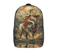 POLIUAWS Lion Majesty Reflections Children's Backpacks School Backpack 3D Printed Bag Bookbag for Kids Travel Rucksacks Boy Girl Book Bags Kids School Bag 17inch