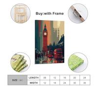 POLIUAWS London Buses at Dusk Home Decoration Living Room for Home Walls Modern Art Prints 16x24inch(40x60cm)