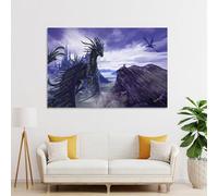 POLIUAWS Longxiang Nine Days Canvas Wall Art Bedroom Wall Art for Teenage Boys Bedroom Large Abstract Canvas Wall Art 08x12inch(20x30cm)