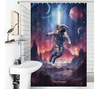 POLIUAWS Lost in Space Anti-Mould Proof Resistant with Hooks Waterproof Fabric Modern Fabric Bathroom Decor Set for Travel Trailer 46.85x70.87Inch（119x180cm）