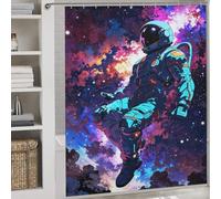 POLIUAWS Lost in The Cosmic Ballet with Hooks Waterproof Fabric Modern Polyester Water Repellent for Kids Women Men 69.69x70.87Inch（177x180cm）