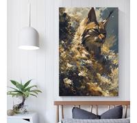 POLIUAWS Lynx Lush Art Poster Canvas Wall Art Decorative Bedroom Modern Home Print Picture Artworkss 3D Wall Art Living Room 24x36inch(60x90cm)