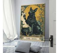 POLIUAWS Magical Night The Enchanted Dog Art Work for Home Walls for Rustic Bath Decor Grey Wall Art 08x12inch(20x30cm)