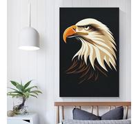 POLIUAWS Majestic Eagle Vector Portrait with Sharp Gaze Canvas Painting Wall Art for Teens Girl Women Living Room Decoration 3d Wall Art 12x18inch(30x45cm)