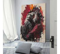 POLIUAWS Majestic Lion Contemporary Expressionist Portrait Poster Artworks Canvas Room Aesthetic Wall Art Prints Home Picture Painting Modern Decor 16x24inch(40x60cm)