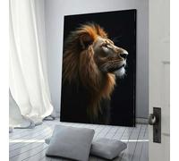 POLIUAWS Majestic Lion Portrait Art Poster Canvas Wall Art Decorative Bedroom Modern Home Print Picture Artworkss 3D Wall Art Living Room 24x36inch(60x90cm)