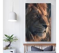 POLIUAWS Majestic Lion Portrait Modern Vintage Posters Art Decoration Canvas Poster Wall Art Bedroom Decor Office Room Kitchen Decor Gift 12x18inch(30x45cm)