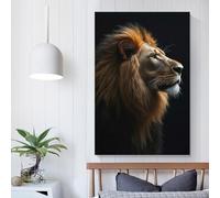 POLIUAWS Majestic Lion Portrait Poster Artworks Canvas Room Aesthetic Wall Art Prints Home Picture Painting Modern Decor 24x36inch(60x90cm)
