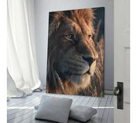 POLIUAWS Majestic Lion Portrait Poster Canvas Poster Wall Art for Bedroom Livingroom Decoration Birthday Gift 24x36inch(60x90cm)