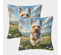 POLIUAWS Manchester Terrier Print Pillow Case - 2 Pack Pillowcase for Mother With Envelope Closure 40x40cm