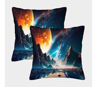POLIUAWS Martian Lake Throw Cushions Cushion Covers Anti Allergy Superking Pillow Cases 40x40cm